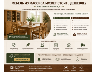 Мебель из массива может стоить дешевле? Мы объясняем, почему это возможно!